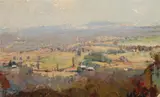 William Dunn Knox, Valley Landscape, oil on canvas on board