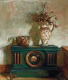 The Clock c1979 by Margaret Olley, c1979, oil on board, sold Apr 2018