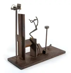 No. 018 1968-2001 by Robert Klippel, 1968-2001, steel construction on wooden base, sold Apr 2018