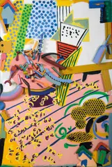 Colin Lanceley, Workmen in the House 1990, 1990, oil on carved wood and canvas
