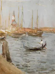 Elizabeth Dickson Gibson, Venice on the Grand Canal, oil on panel