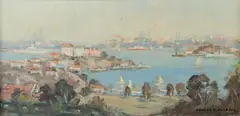 The Harbour from Neutral Bay by James Ranalph Jackson, oil on board, sold Apr 2018