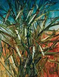 Grasshoppers 1976 by Pro Hart, 1976, oil on canvas, sold Apr 2018