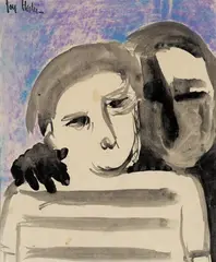 Joy Hester, Love Series 1949, 1949, Chinese ink and pastel on paper