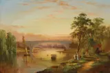 James Howe Carse, View of the Yarra with Prince's Bridge, Melbourne, oil on canvas