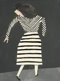Charles Blackman, Girl with Striped Dress 1954, 1954, oil and enamel on composition board