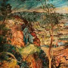 Arthur Boyd, Stone Crusher, Berwick 1948, 1948, tempera and oil on board