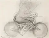 Brett Whiteley, Girl Riding a Bicycle 1974, 1974, pencil on paper