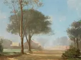 Lloyd Rees, Autumn Mist, Parramatta 1925, 1925, oil on canvas