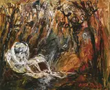 Arthur Boyd, Lovers and Ram in a Forest 1967, 1967, oil on canvas