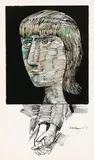 Charles Blackman, Portrait of a Woman (Barbara Blackman) 1957, 1957, ink, gouache and crayon on paper