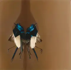 Wrens 2010 by Sam Leach, 2010, oil and resin on board, sold Nov 2017