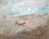 Horse Drawn Figure in the Wimmera by Arthur Boyd, oil on canvas, sold Nov 2017