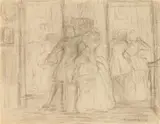 Charles Conder, At the Ball 1906, 1906, pencil on paper