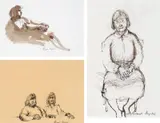 Russell Drysdale, (i) Reclining Woman (ii) Seated Woman (iii) Two Women, (i) ink and wash on paper (ii) ink on paper (iii) ink on paper