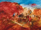 Lords of the Lachlan Country by Hugh Sawrey, oil on canvas, sold Nov 2017