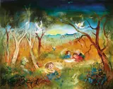 David Boyd, The Flower Gatherers, oil on board