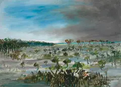 Sidney Nolan, Swamp 1947, 1947, ripolin on board