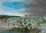 Swamp 1947 by Sidney Nolan, 1947, ripolin on board, sold Aug 2017