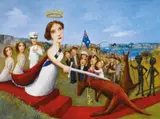 Royal Accolade 1999 by Garry Shead, 1999, oil on board, sold Aug 2017