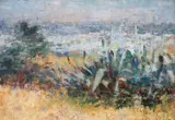Frederick McCubbin, View towards the City from Kensington Road, South Yarra c1912, c1912, oil on canvas on board