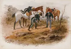 S. T. Gill, Tracking, watercolour on paper