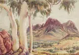 Near Corroboree Rock, Eastern Macdonnells by Albert Namatjira, watercolour on paper, sold Aug 2017