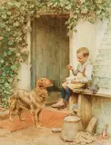 1835-1907, Henry James Johnstone, So Near and Yet So Far, watercolour on paper