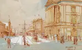 Albert Henry Fullwood, Queen Street, Brisbane c1900, c1900, watercolour on paper