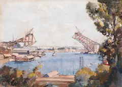 Benjamin Edwin Minns, The Harbour Bridge 1930, 1930, watercolour on paper