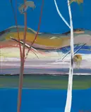 Shoalhaven Landscape by Arthur Boyd, oil on board, sold Aug 2017