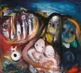 Danila Vassilieff, Murray River Exodus (from the Murray River Carnival series) 1956