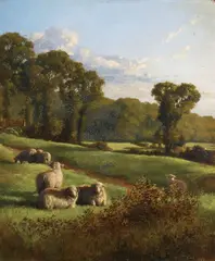 William Ford, Evening, Stellard's Batch at Creeve, Yatton, Somersetshire 1873, 1873, oil on academy board