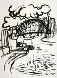 Sydney Harbour 1980 by Brett Whiteley, 1980, screenprint, sold Aug 2017