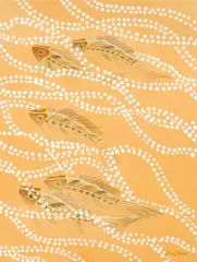 Fish in Stream by Lin Onus, gouache on paper, sold May 2017