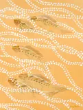 Lin Onus, Fish in Stream, gouache on paper