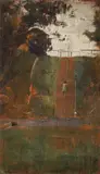 Tom Roberts, The School Track c1900, c1900, oil on deal panel