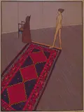 John Brack, Nude in Profile (also known as Nude, Rug and Dressing Gown) 1974