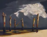 Rick Amor, Remnant Pier with a Stormy Sky 2005