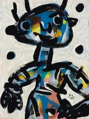 The Pose 2007 by David Larwill, 2007, synthetic polymer paint on canvas, sold May 2017