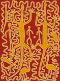 Jimmy Pike, Two Lizards, synthetic polymer paint on linen