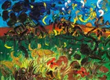 John Perceval, Goat in Paddock 1990, 1990, oil on canvas