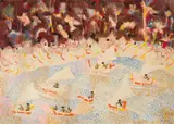 Padang Bai Bali by Donald Friend, watercolour, gouache, pen and ink on paper, sold May 2017