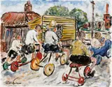 Danila Vassilieff, Soap Box Derby 1938, 1938, oil on plywood
