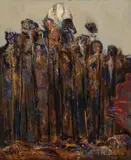 Fred Williams, Saplings 1959, 1959, oil on composition board