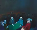 Robert Dickerson, The Card Players 2011, 2011, synthetic polymer paint on canvas