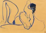 Blue Nude 5 by Brett Whiteley, ink on paper, offered Feb 2017