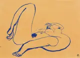 Blue Nude 4 by Brett Whiteley, ink on paper, sold Feb 2017