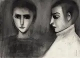 Robert Dickerson, The Couple, charcoal on paper