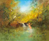 David Boyd, Nymph in Rock Pool, oil on canvas